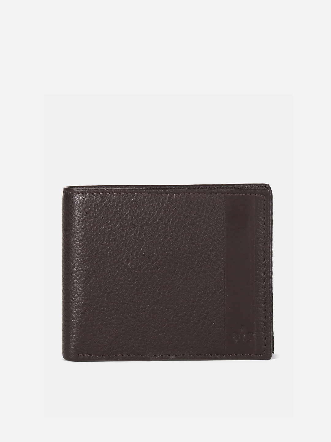 

Arrow Men Brown & Black Textured Leather Two Fold Wallet