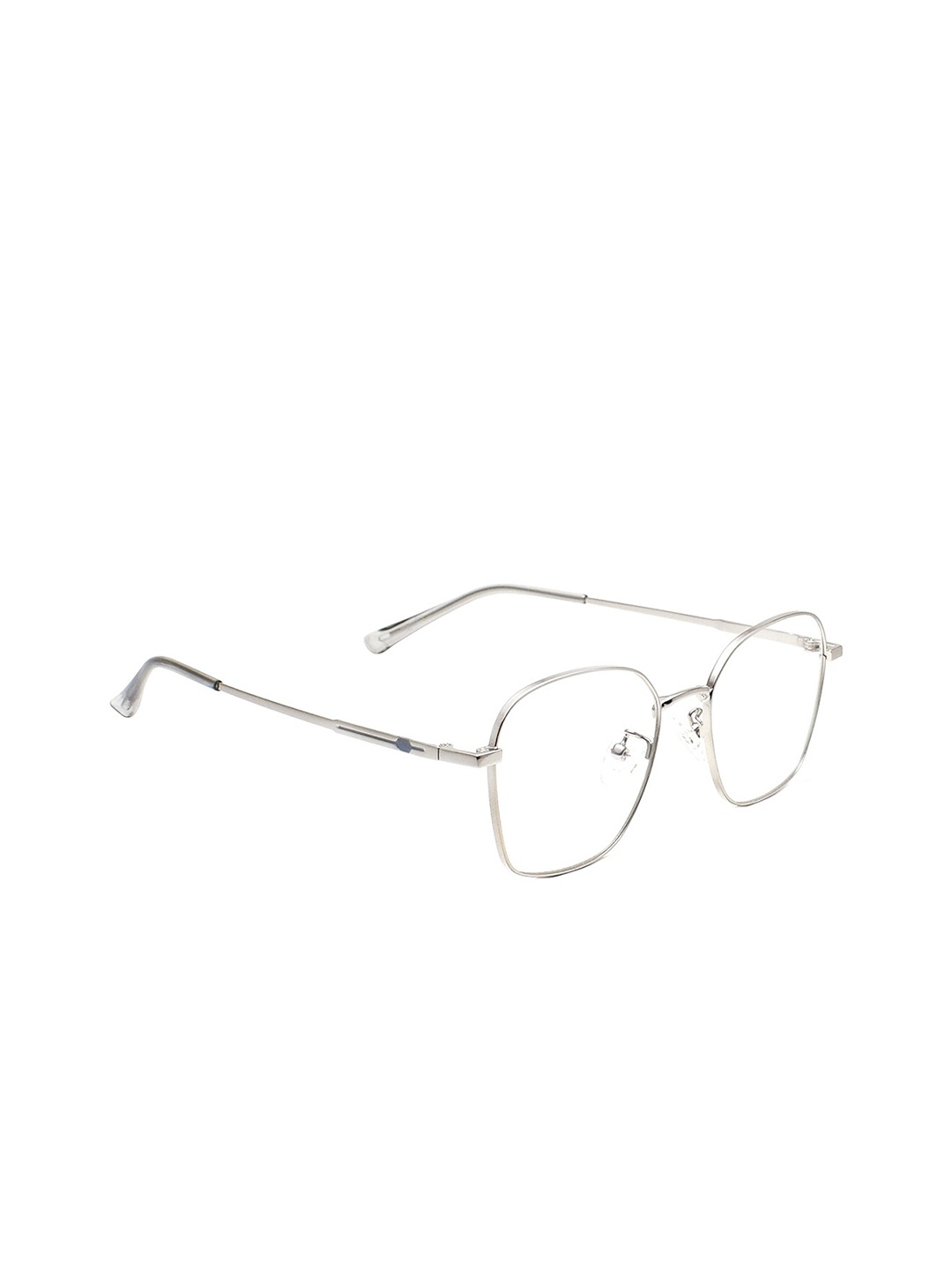 

Peter Jones Eyewear Unisex Silver-Toned & Blue Full Rim Square Frames