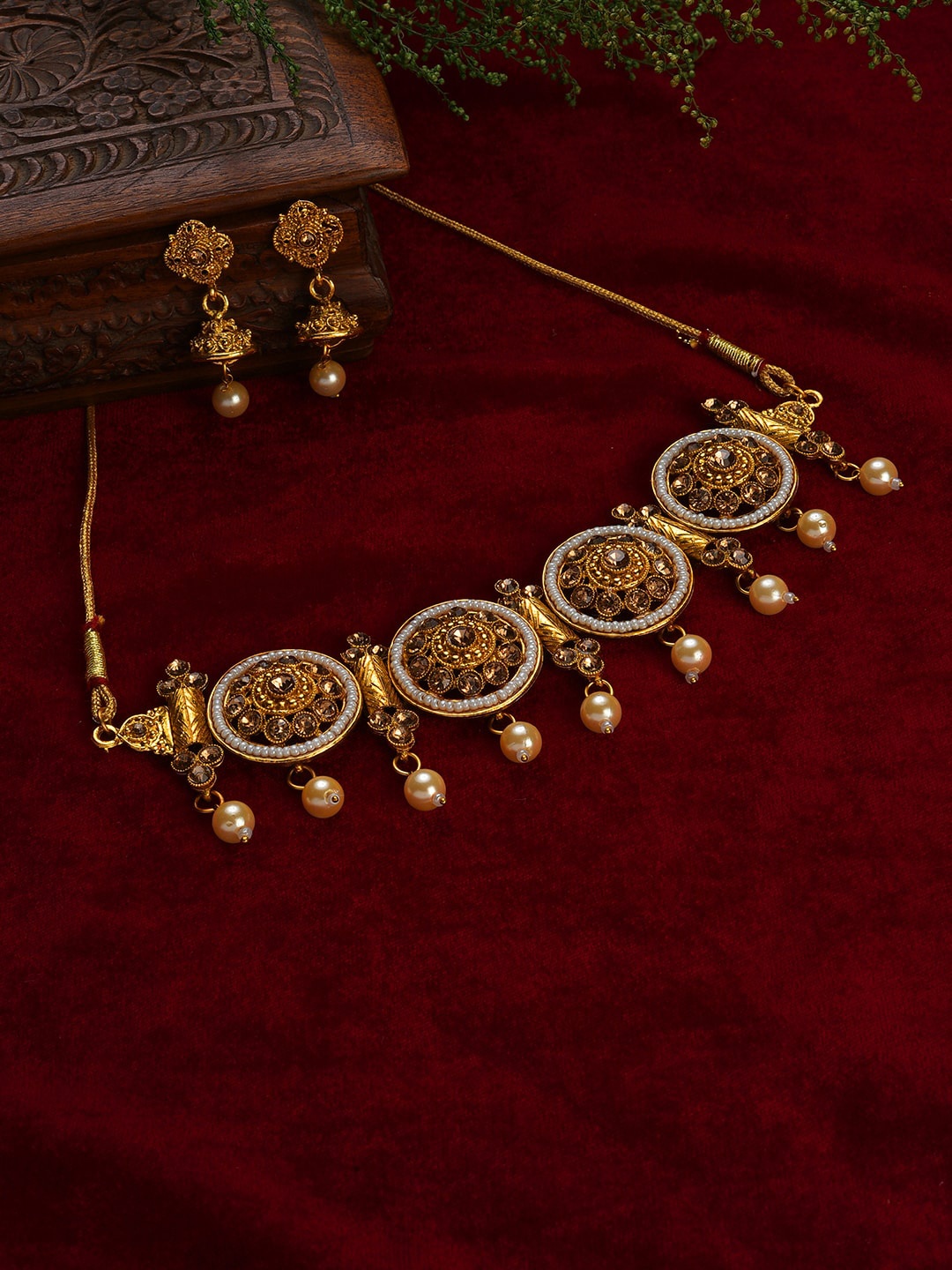 

SOHI Gold-Plated Meenakari Jewellery Set