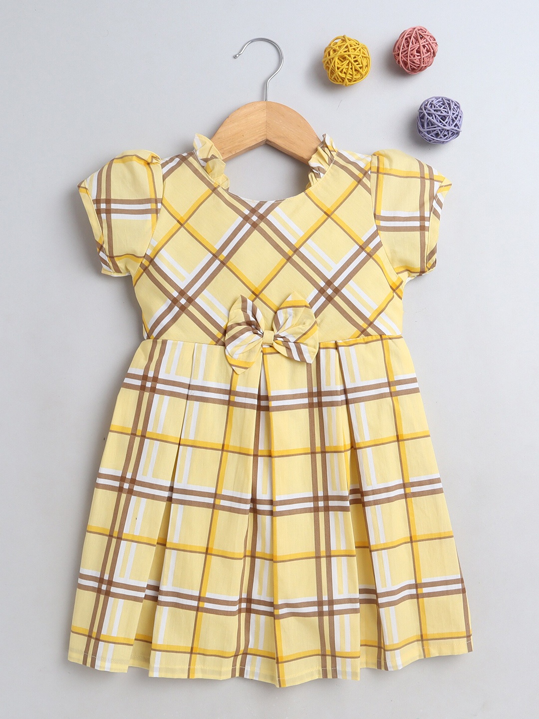 

The Magic Wand Yellow Checked Dress