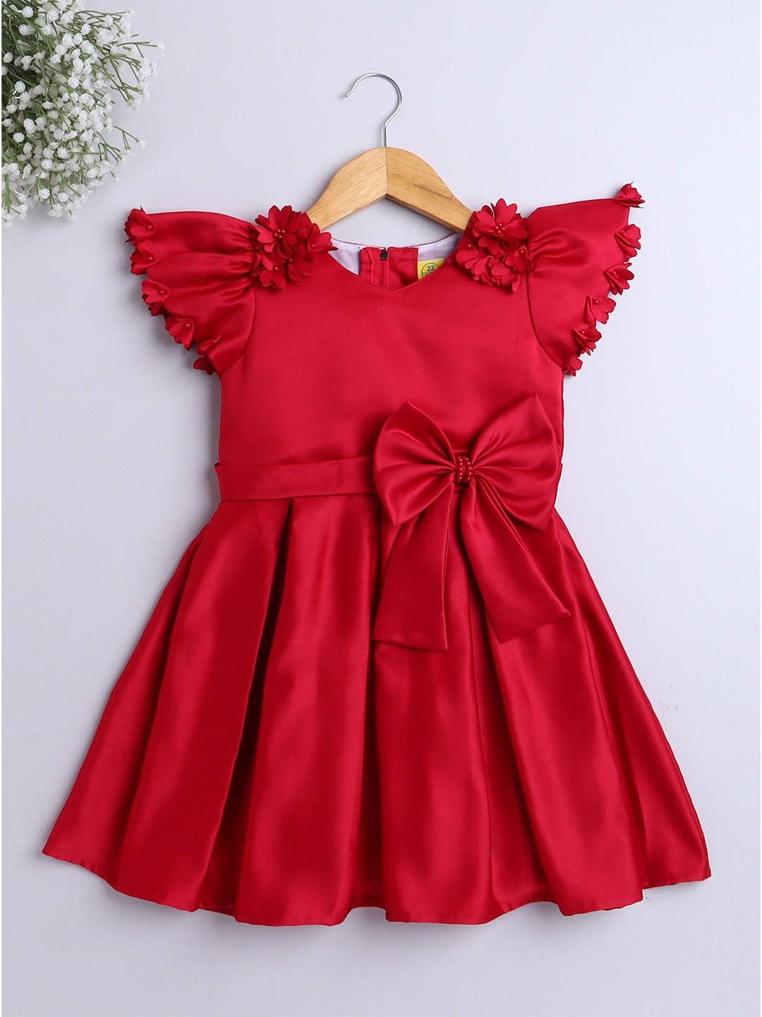 

The Magic Wand Kid's Girls Fit And Flare Embellished Maroon Dress