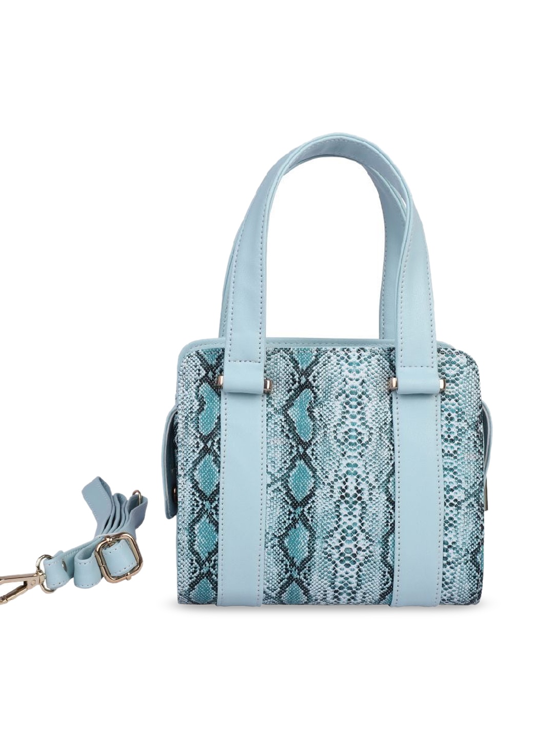 

Be You By Sejal Dharia Blue Structured Satchel Bag