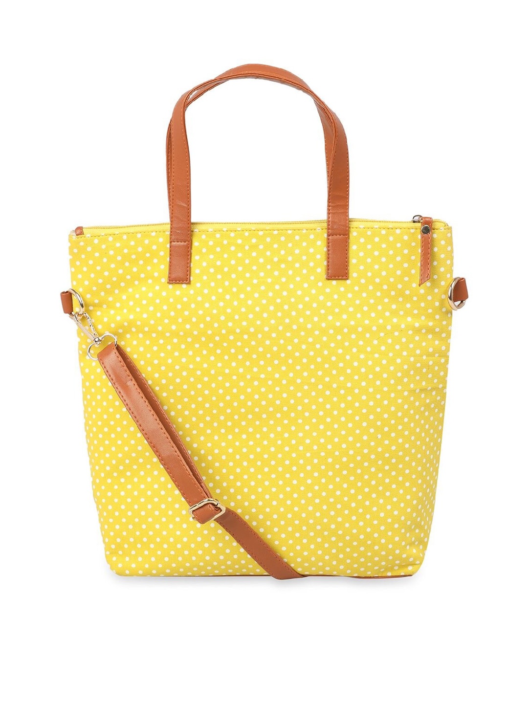 

Be You By Sejal Dharia Yellow Printed Structured Handheld Bag with Quilted