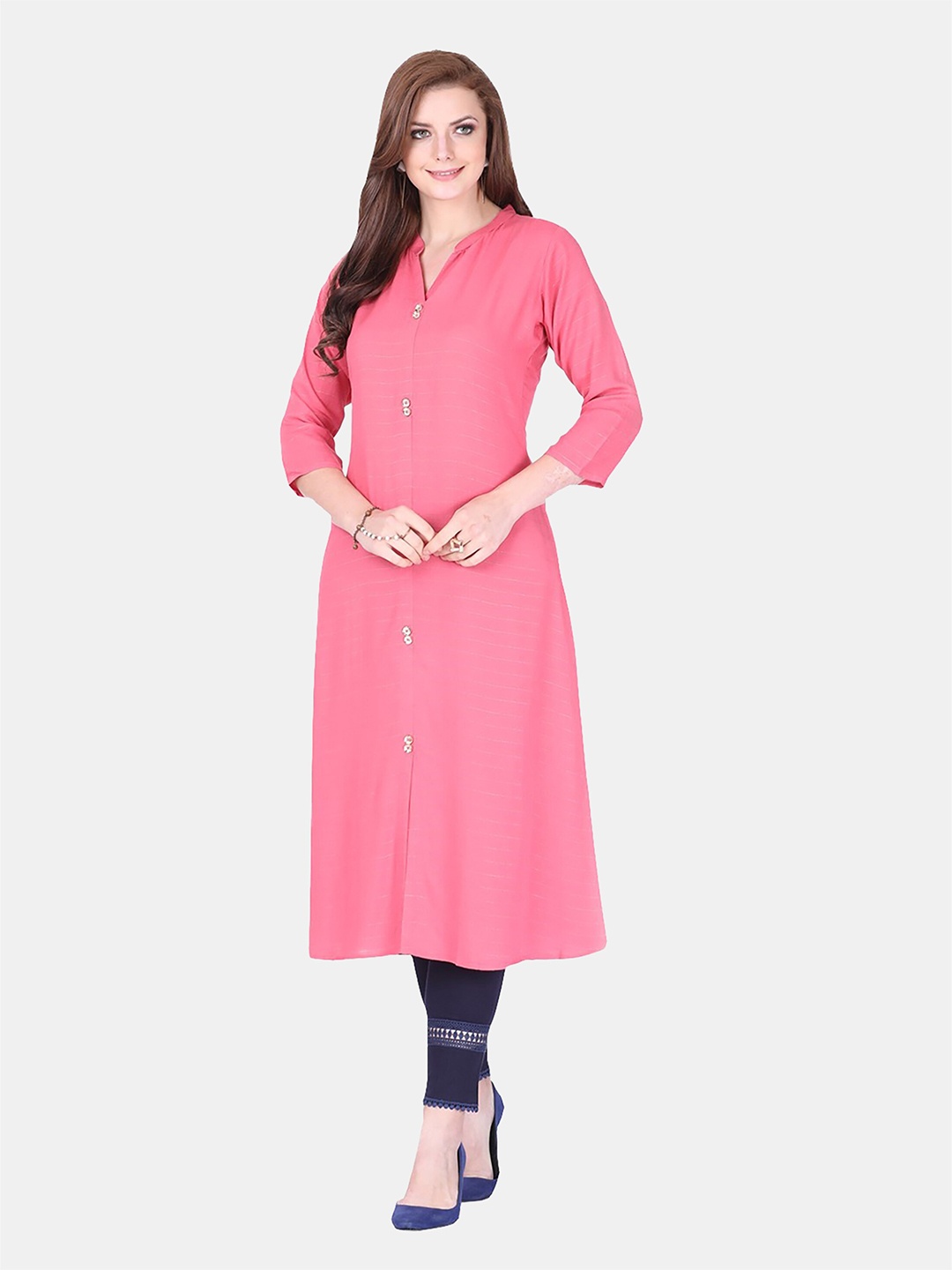 

FEMMIBELLA Women Pink Striped Kurta