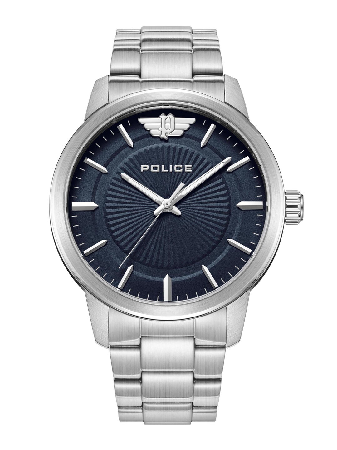

Police Men Blue Dial & Silver Toned Stainless Steel Bracelet Style Straps Analogue Watch PLPEWJG2227404