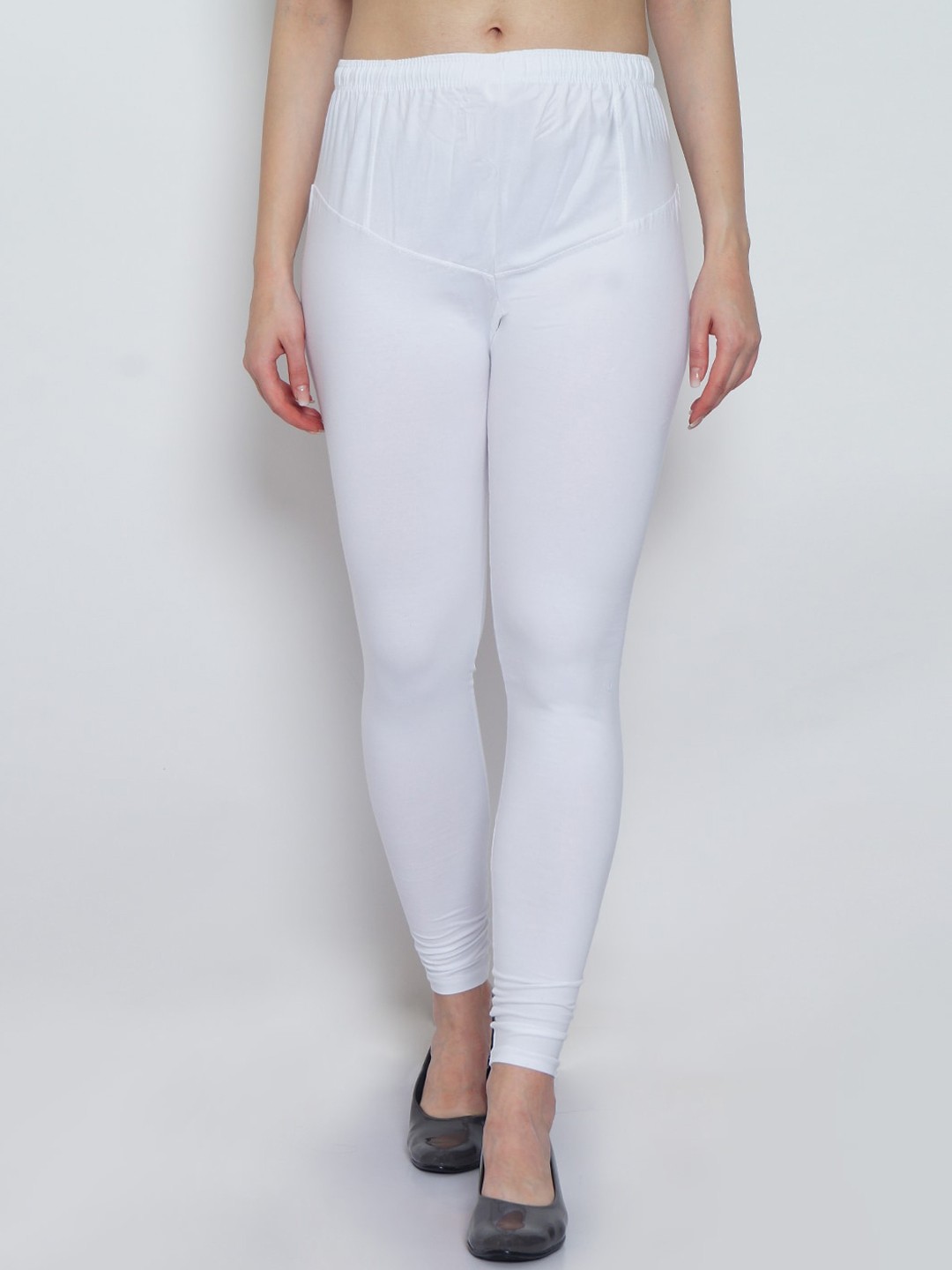 

Jinfo Women Pack Of 2 Solid Churidar-Length Leggings, White