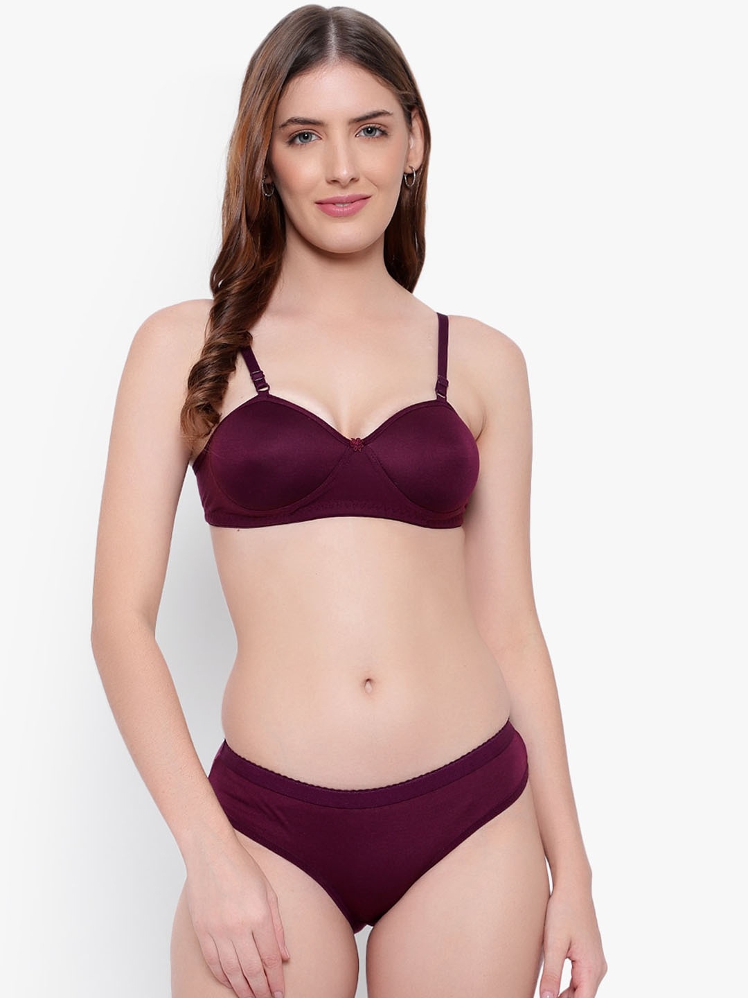 

KYODO Women Purple Solid Cotton Lingerie Set