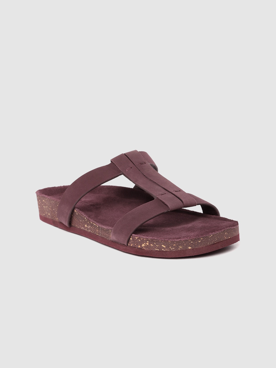 

SEVDAH Women Burgundy Open Toe Ethnic Flats