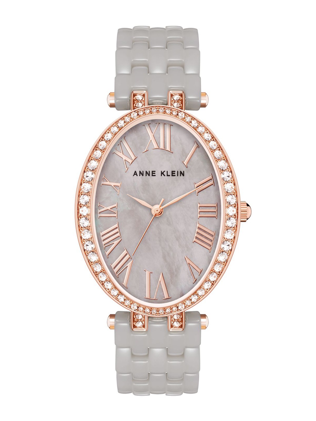 

ANNE KLEIN Women Brown Dial & Grey Ceramic Bracelet Style Straps Analogue Watch