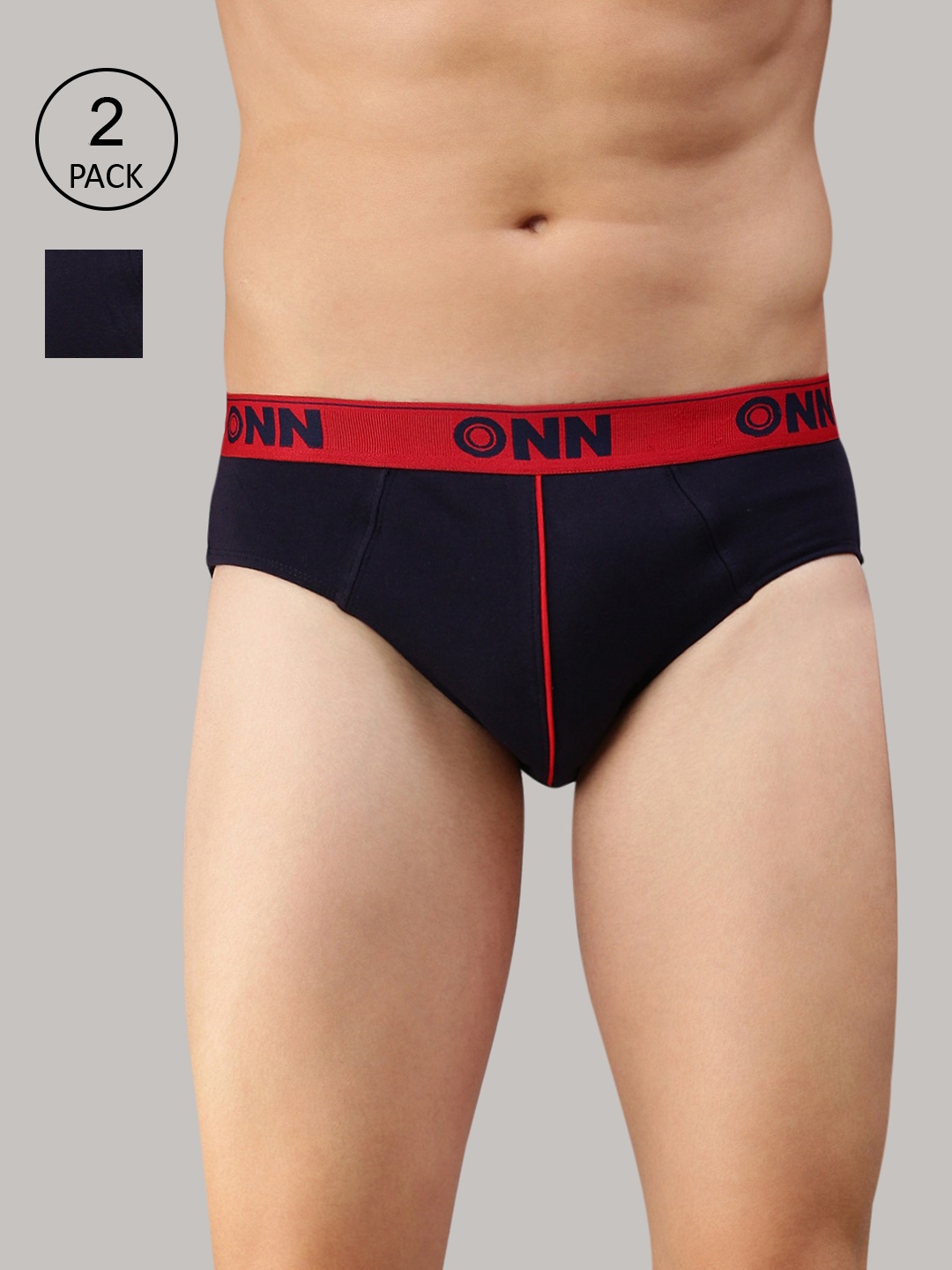 

ONN Men Pack Of 2 Solid Basic Briefs, Black