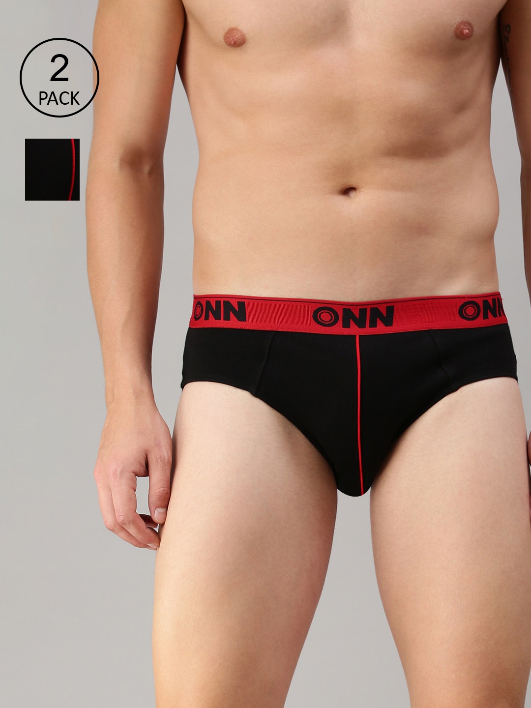 

ONN Men Pack of 2 Black Basic Briefs ONN_252_BLK_2PC