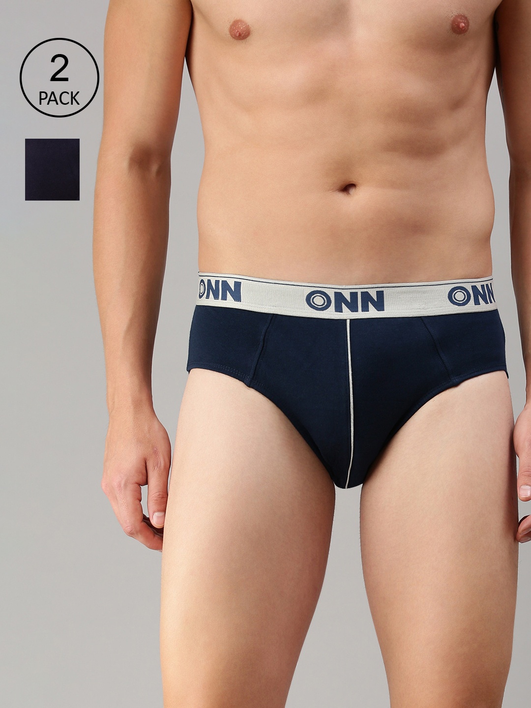 

ONN Pack Of 2 Navy Blue and Blue Basic Briefs ONN_252_NB_AFBLU_2PC