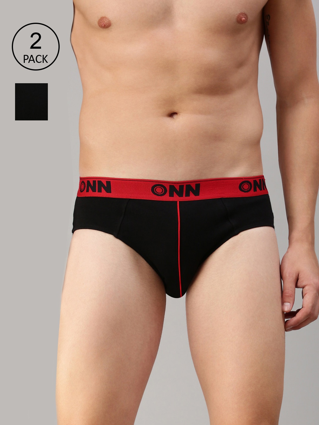 

ONN Pack Of 2 Black & Navy Blue Basic Briefs