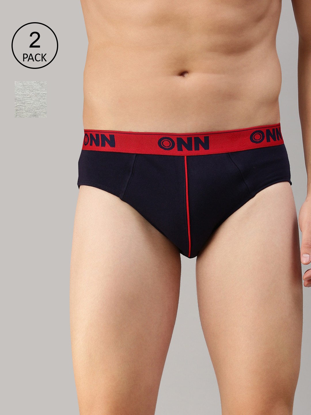 

ONN Pack Of 2 Grey & Navy Blue Basic Briefs
