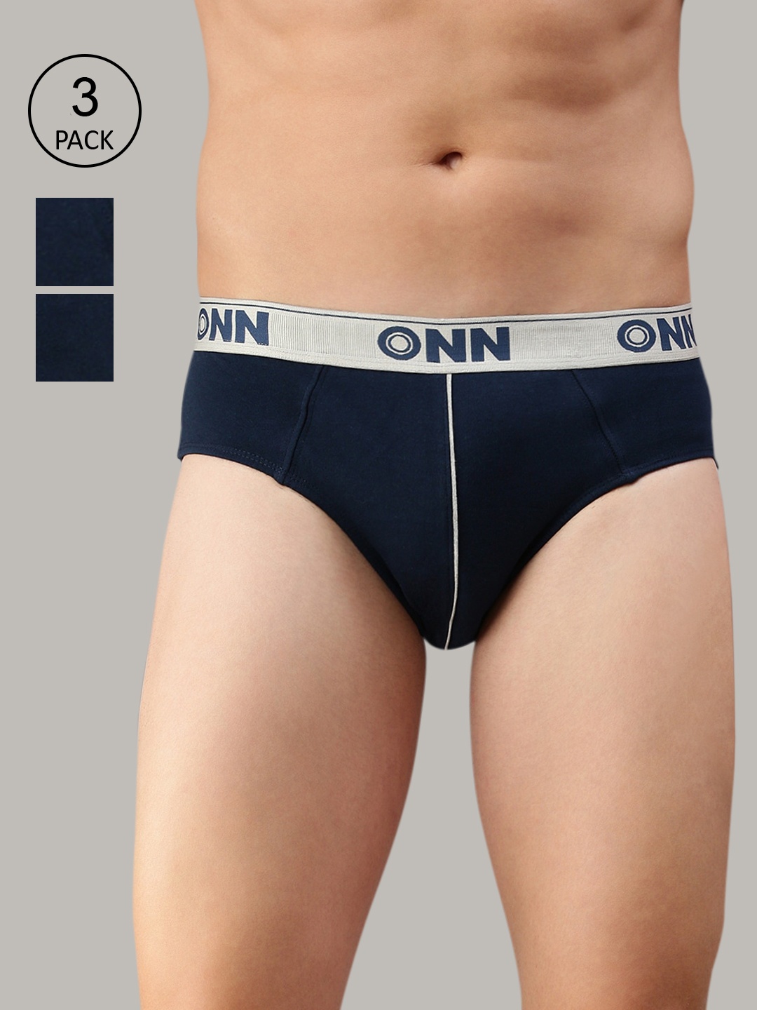 

ONN Men Pack Of 3 Blue Basic Briefs ONN_252_AFBLU_3PC
