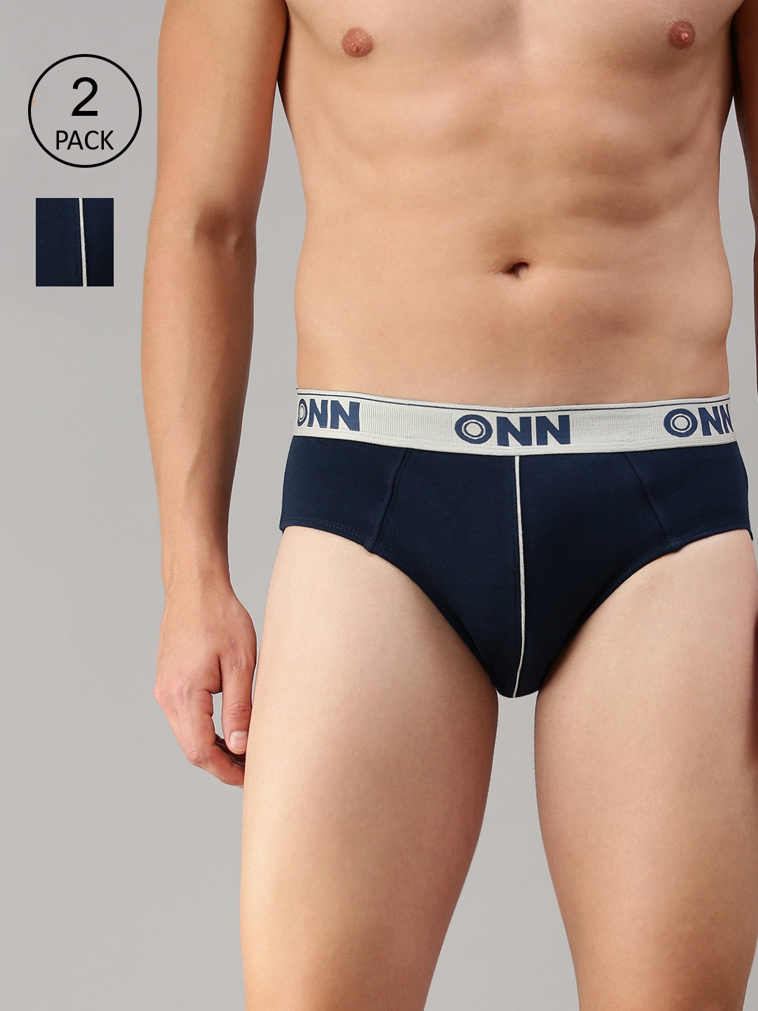 

ONN Men Blue Pack Of 2 Blue Basic Briefs
