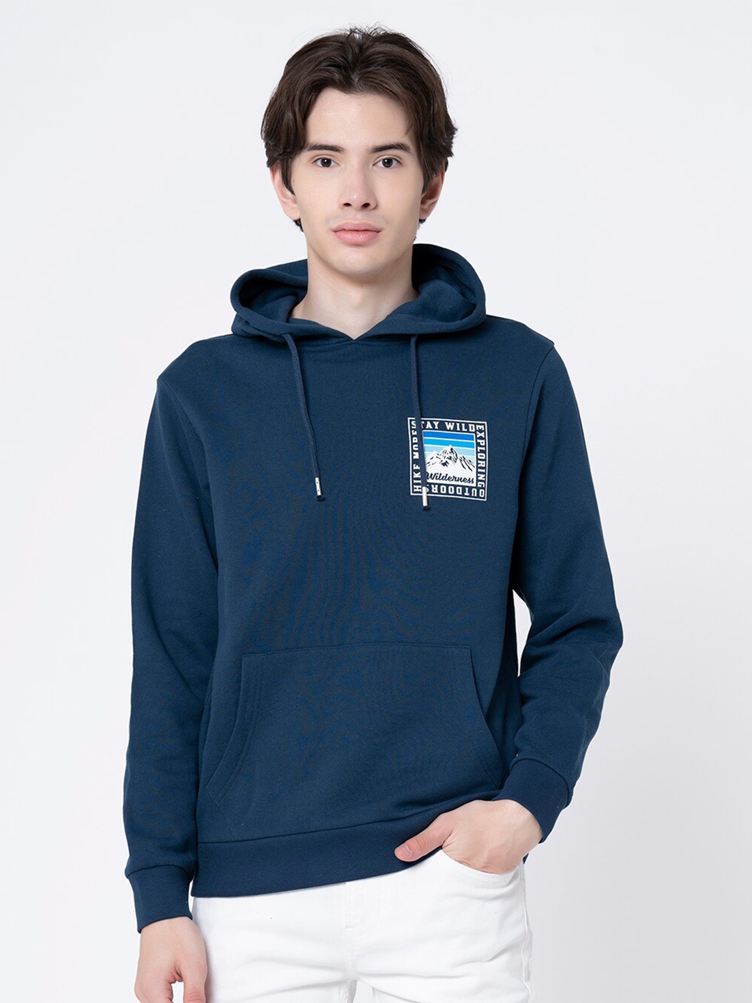 

Red Tape Men Blue Hooded Sweatshirt