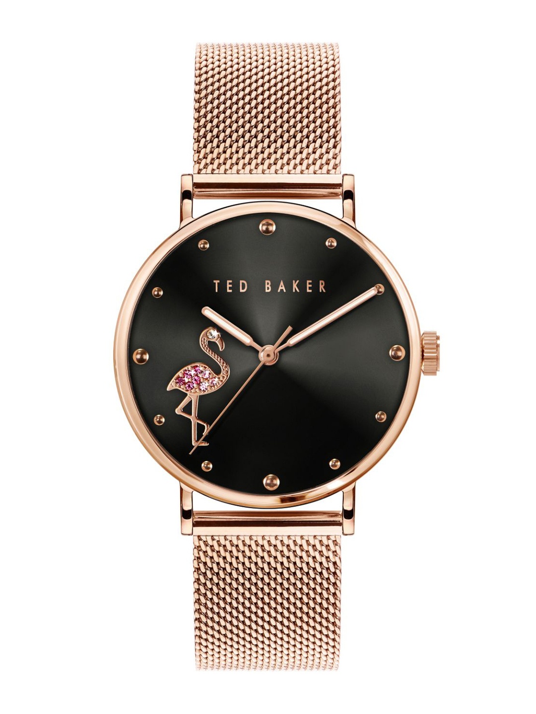 

Ted Baker Women Black Embellished Dial & Rose Gold Toned Straps Analogue Watch BKPPHF019