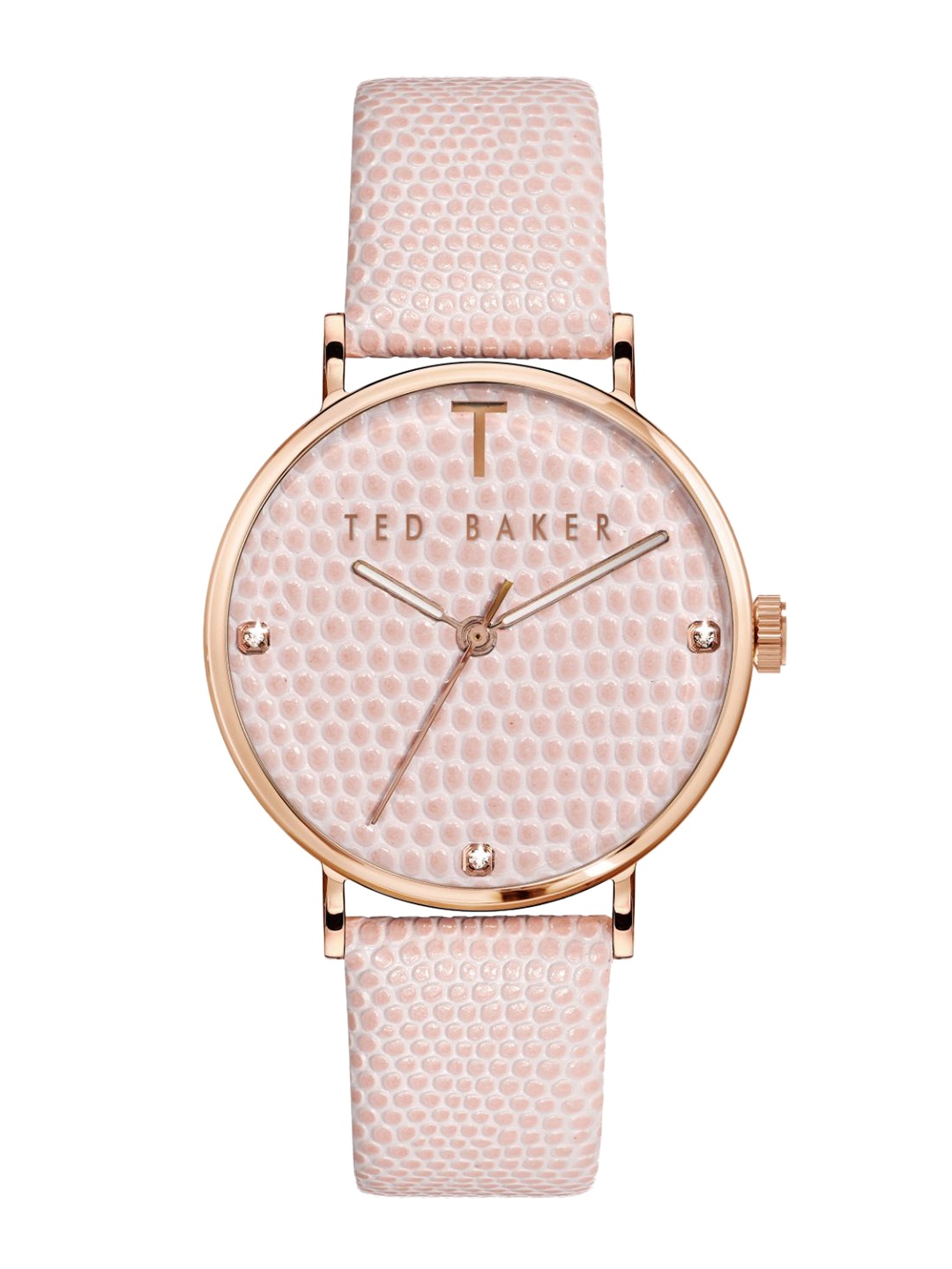 

Ted Baker Women Pink Patterned Dial & Pink Leather Textured Straps Analogue Watch