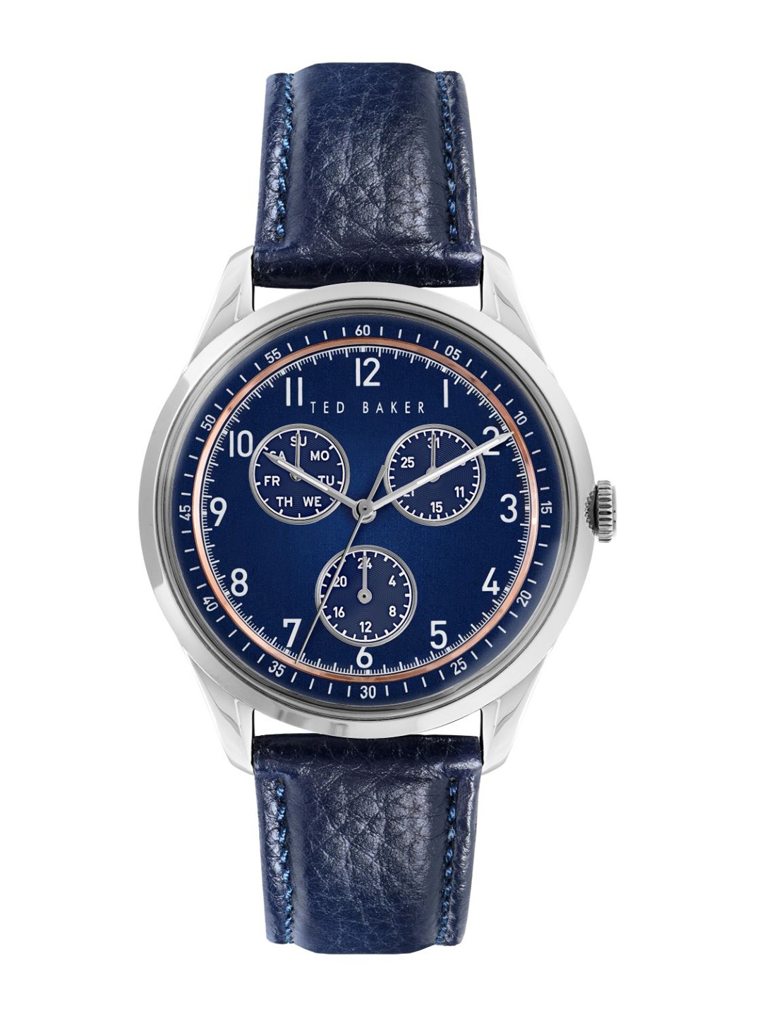 

Ted Baker Men Blue Dial & Blue Leather Textured Straps Analogue Watch