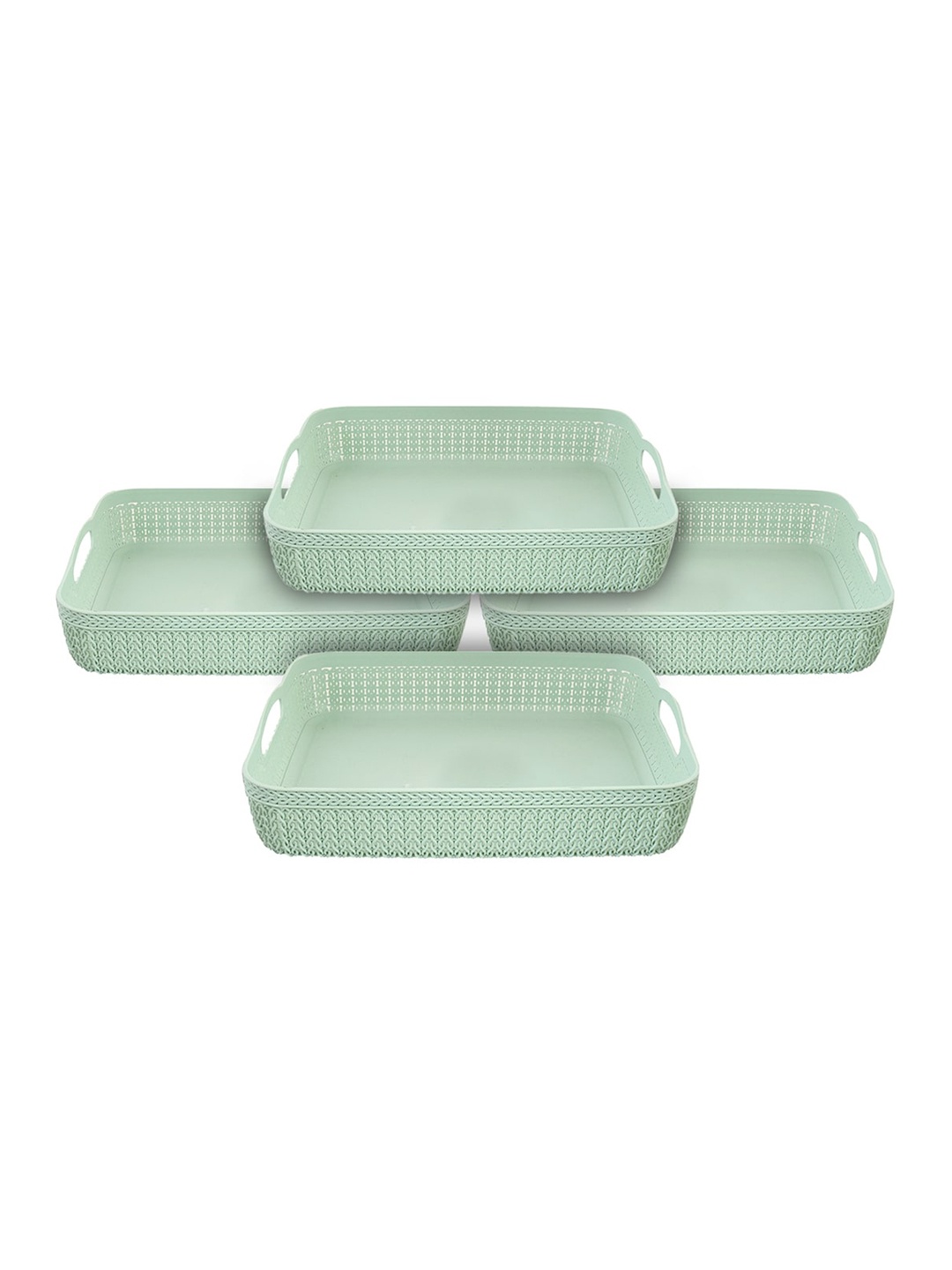 

Kuber Industries Set Of 4 Green Self Design Organisers