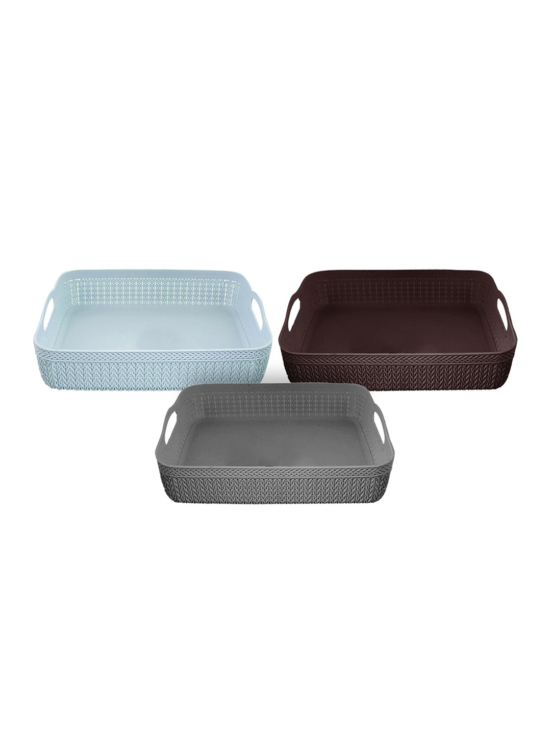 

Kuber Industries Set Of 3 Self Design Organisers, Blue