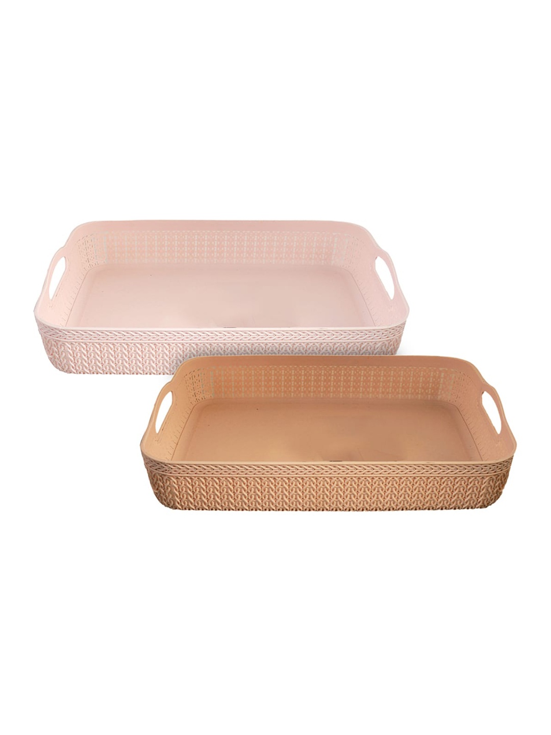 

Kuber Industries Pack Of 2 Textured Basket Organiser, Coffee brown