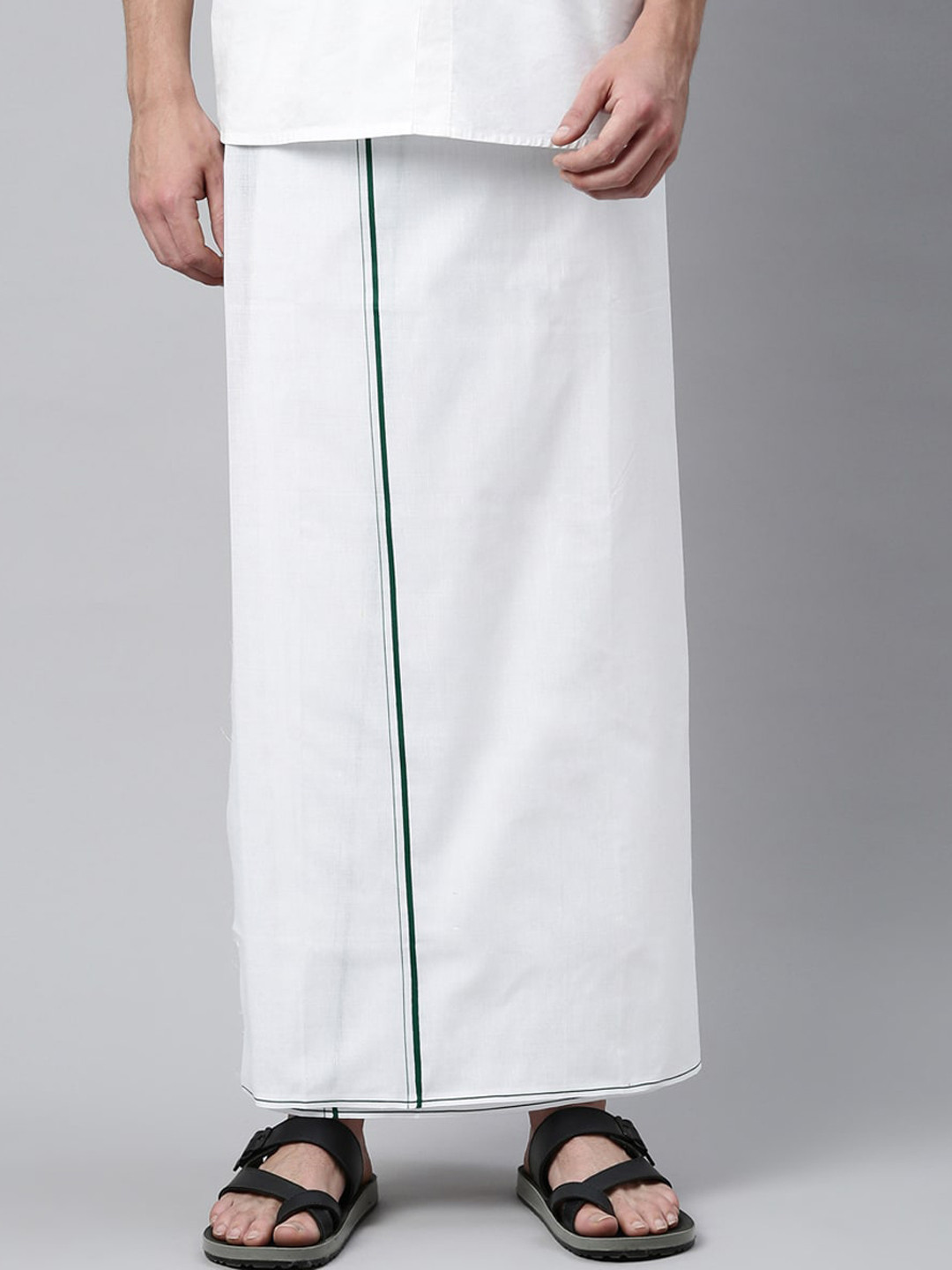 

WHITE HEART Men White Solid Pure Cotton Dhoti