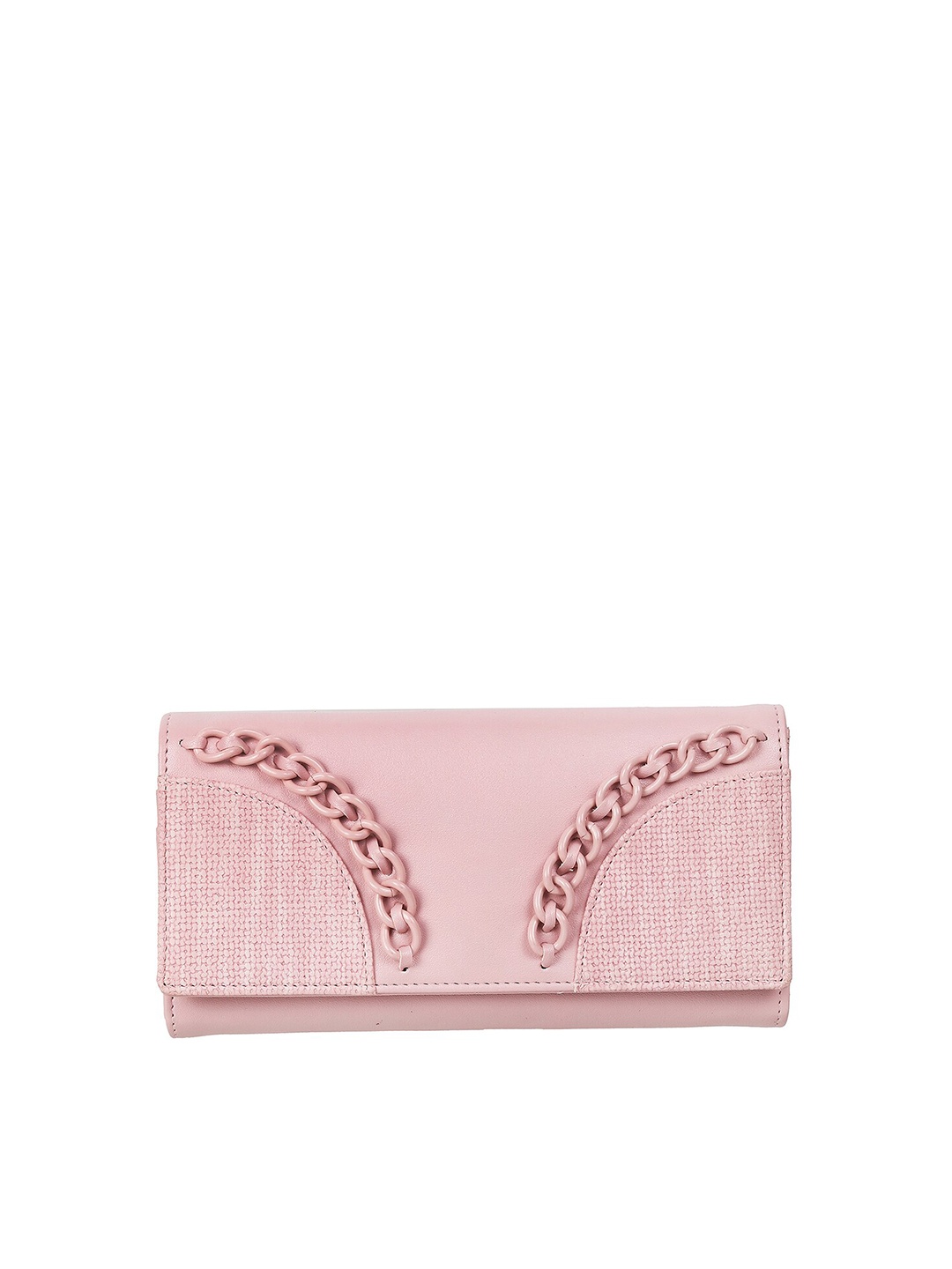 

Metro Pink Embellished Foldover Clutch