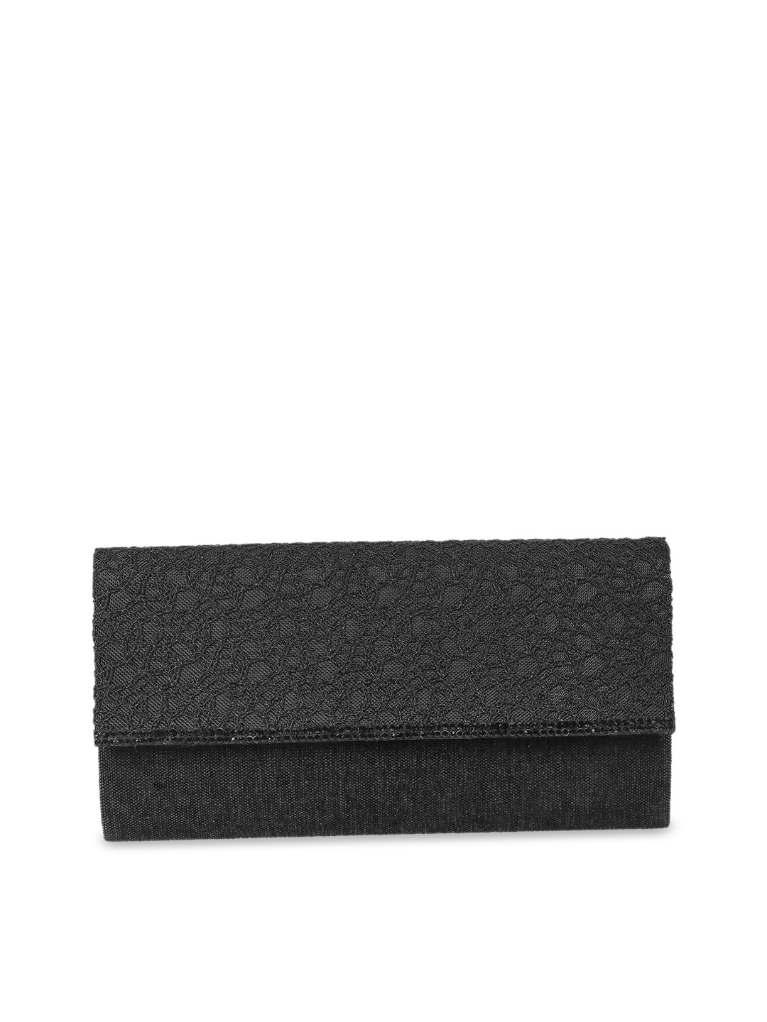 

Metro Black Textured Envelope Clutch