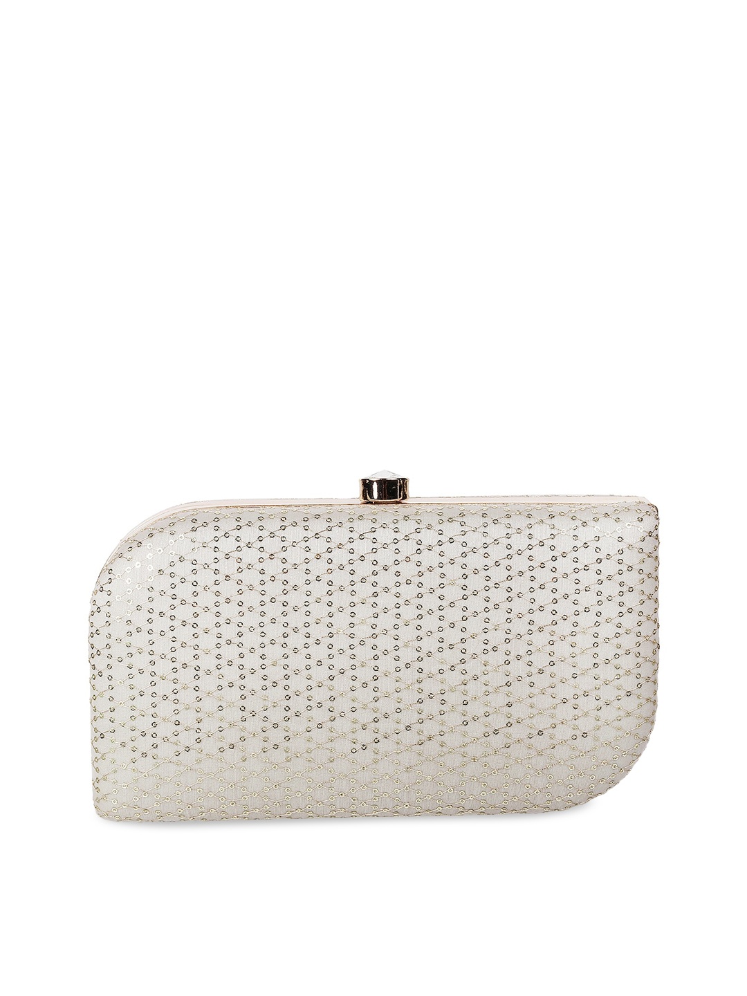 

Metro Off White Embellished Box Clutch