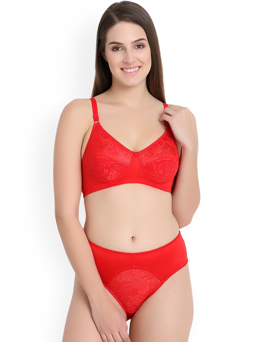 

KYODO Women Red Self-Design Lingerie Set KYODO