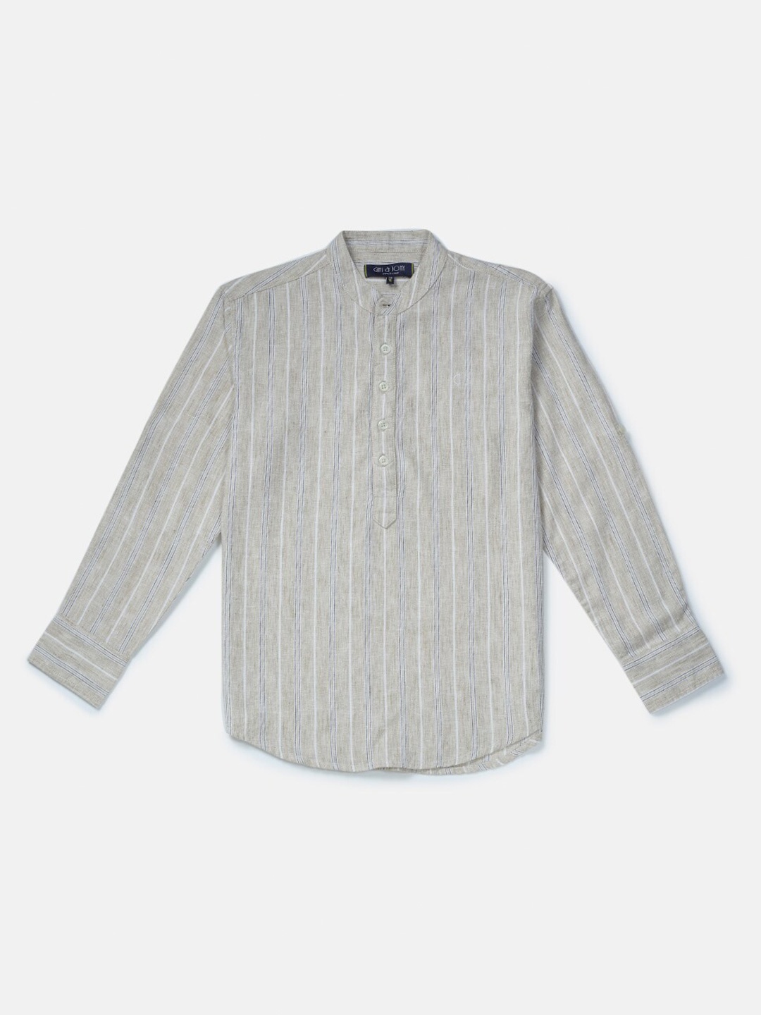 

Gini and Jony Boys Grey Regular Fit Striped Casual Shirt