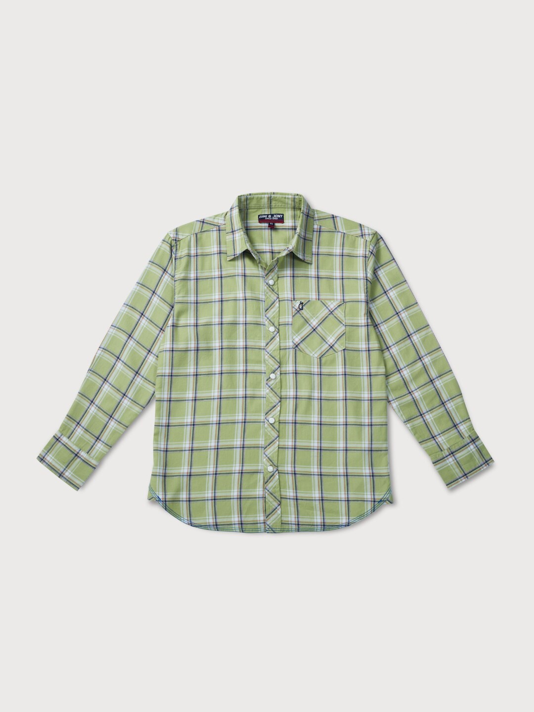 

Gini and Jony Boys Green Checked Casual Shirt