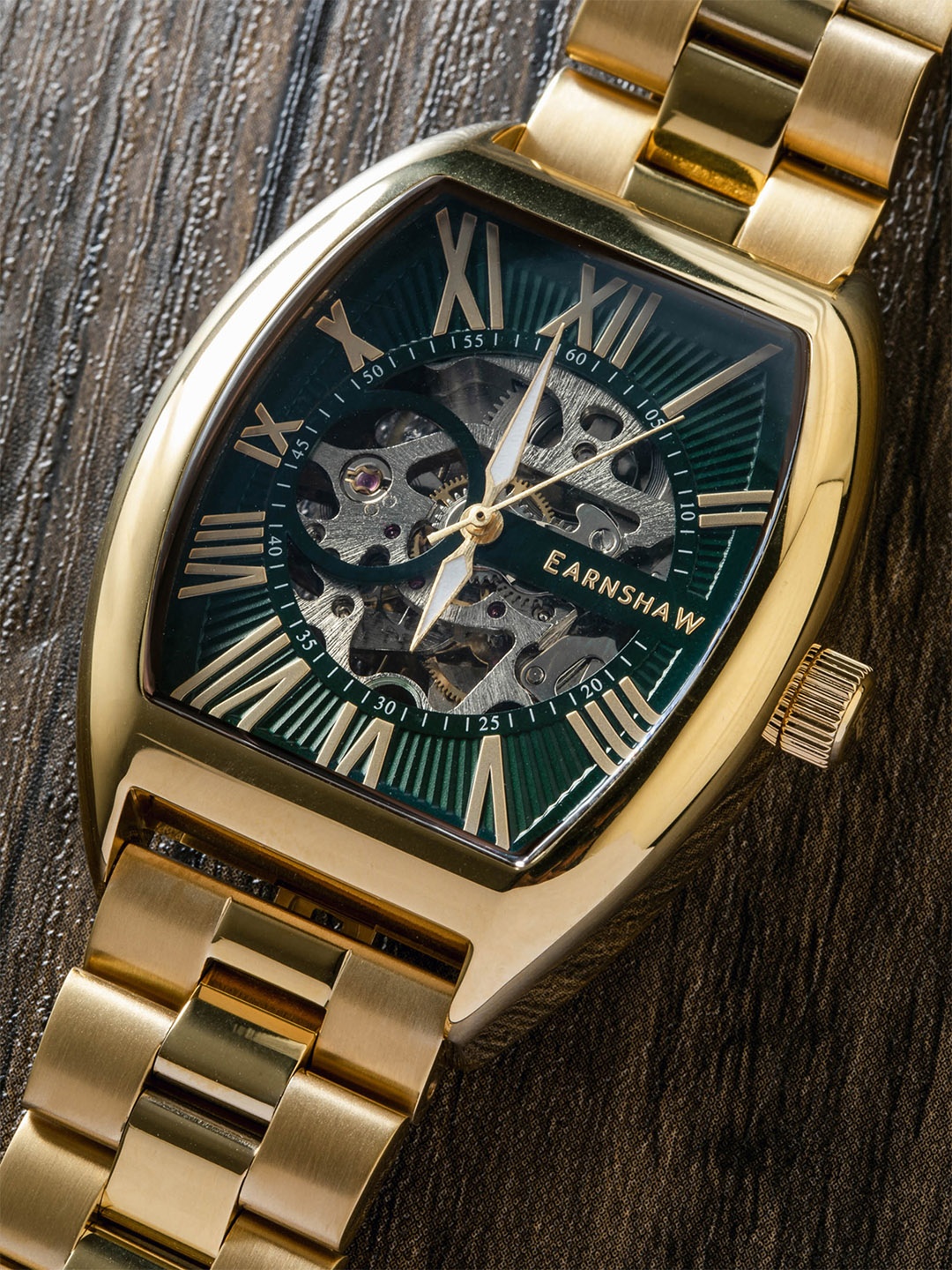 

Earnshaw Beauchamp Automatic Skeleton Green Tonneau Dial Men's Watch - ES-8148-44