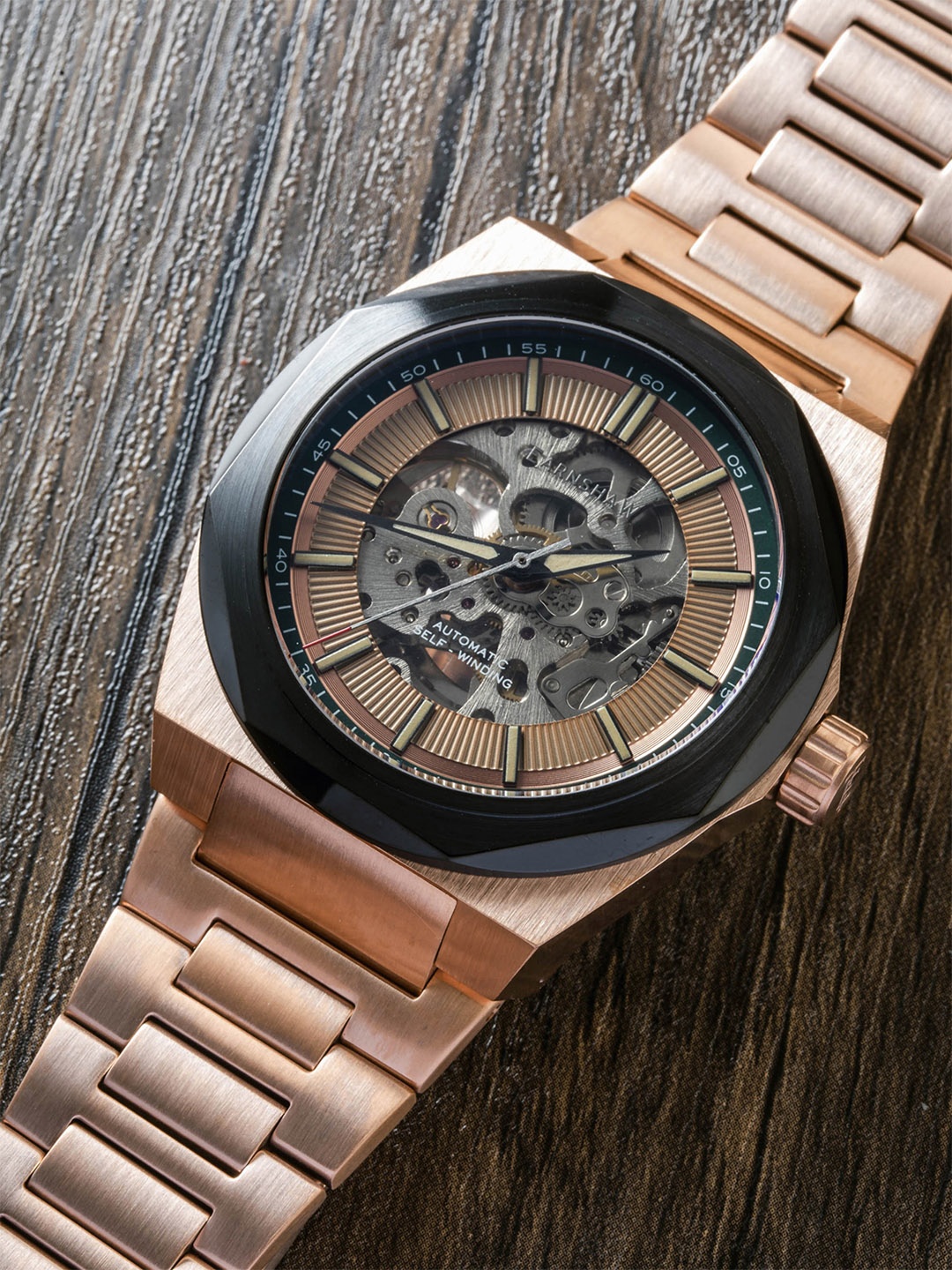 

EARNSHAW Men Brown Clark Skeleton Automatic Watch - ES-8182-CC