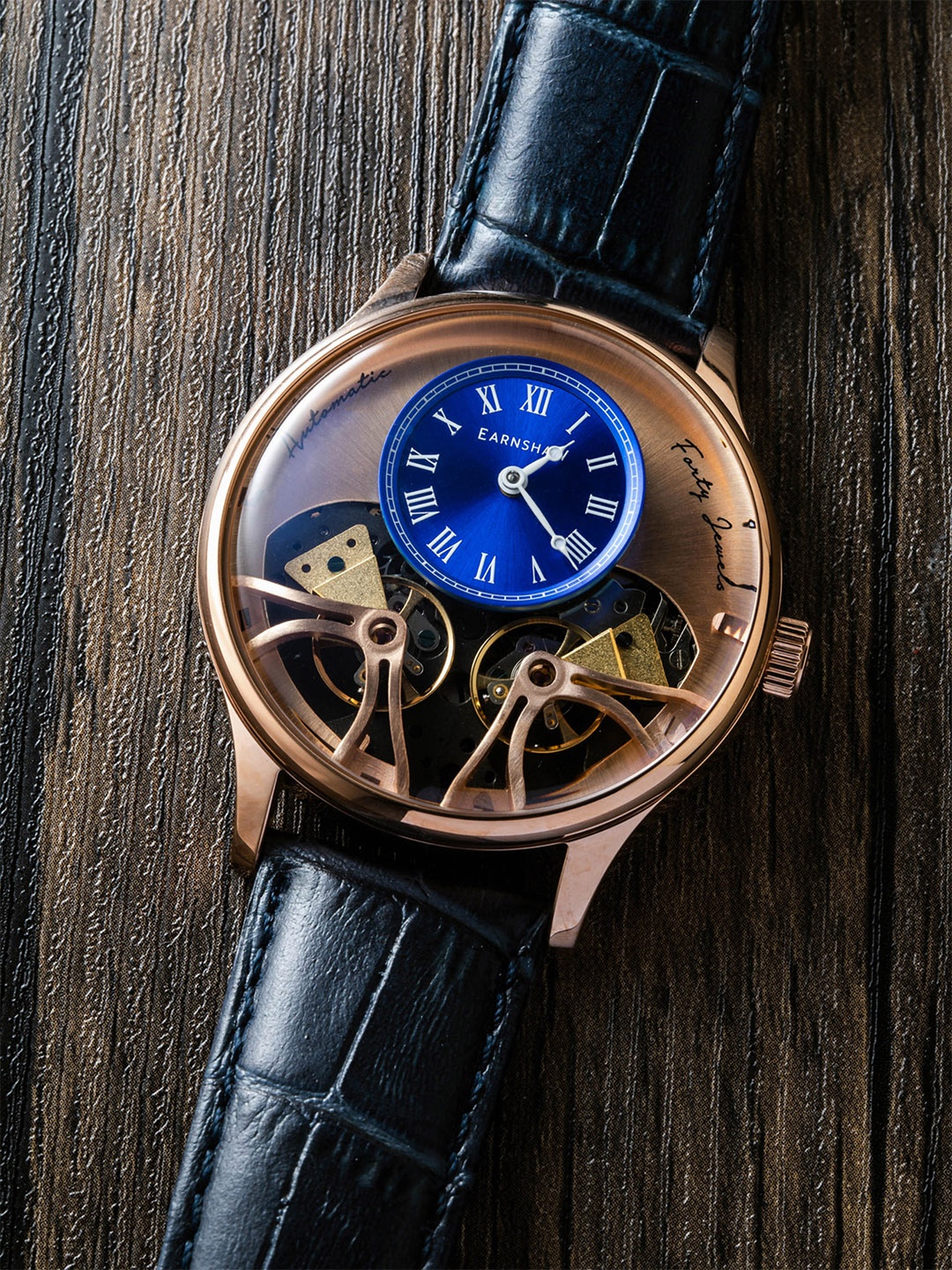 

EARNSHAW Men Blue Scientists Faraday Double Barrel Automatic - ES-8179-0B
