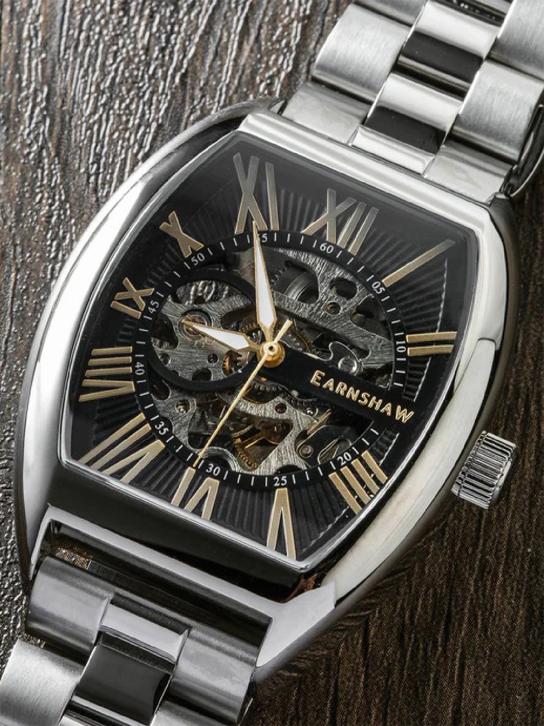 

EARNSHAW Men Black Beauchamp Automatic Skeleton Watch - ES-8148-11
