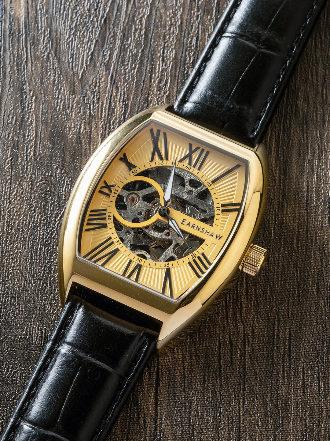 

Earnshaw Beauchamp Automatic Skeleton Gold Tonneau Dial Men's Watch - ES-8148-04