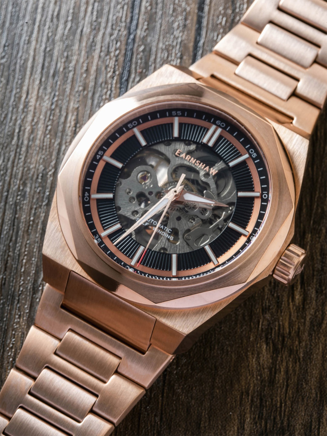 

Earnshaw Clark Skeleton Automatic Black Round Dial Men's Watch - ES-8182-BB