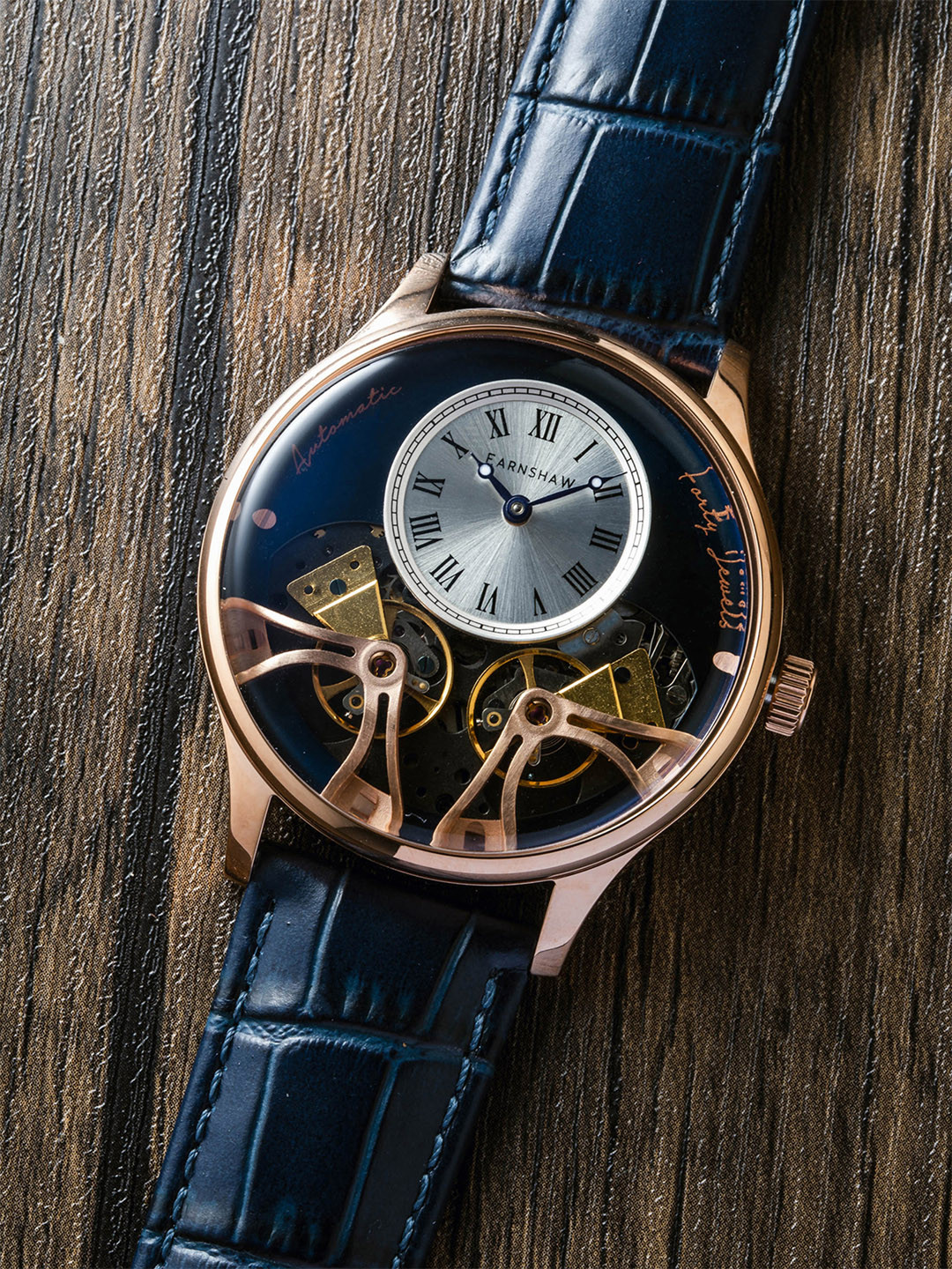 

EARNSHAW Scientists Faraday Double Barrel Automatic Silver Round Dial Men Watch ES-8179-0E