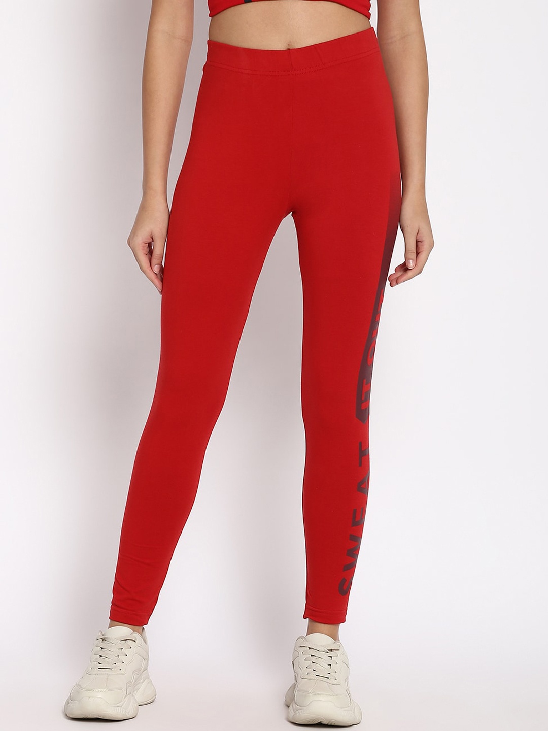 

abof Women Red Printed Tights
