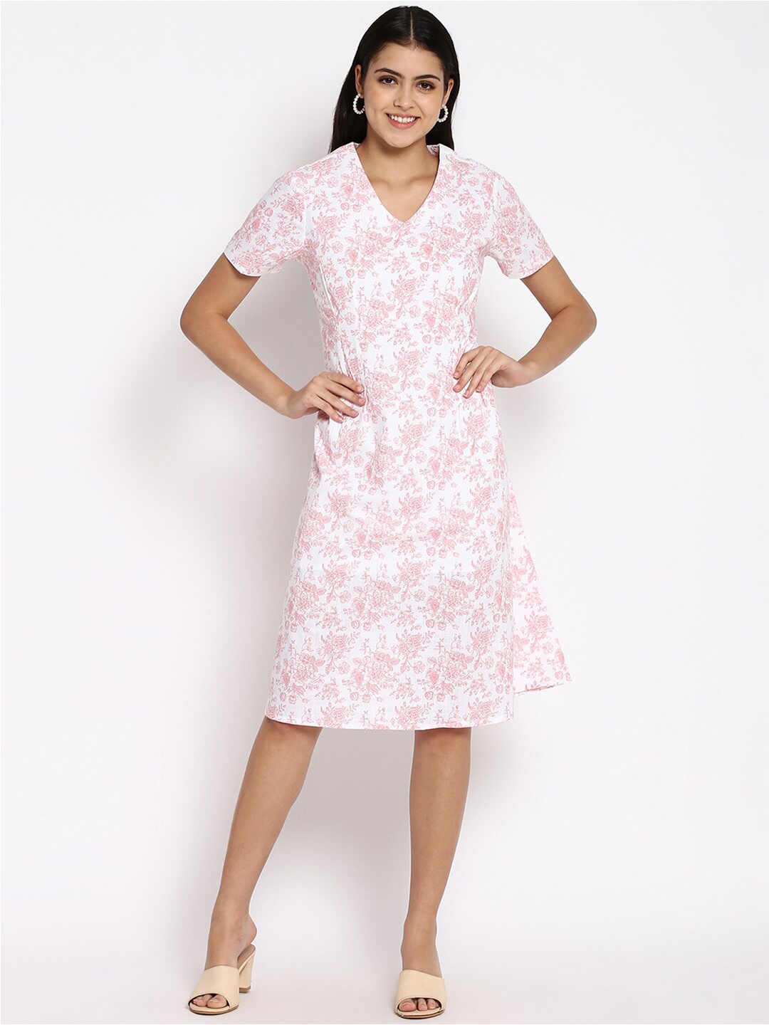 

abof White Floral Dress