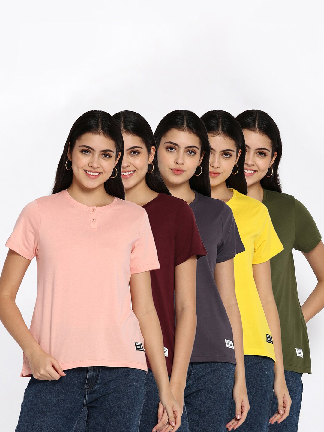 

abof Women Multicoloured 5 T-shirt, Multi
