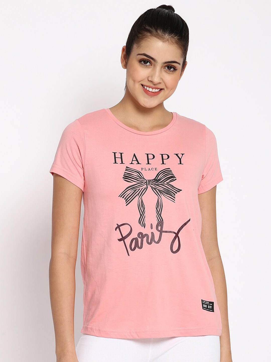 

abof Women Pink & impatiens pink T-shirt