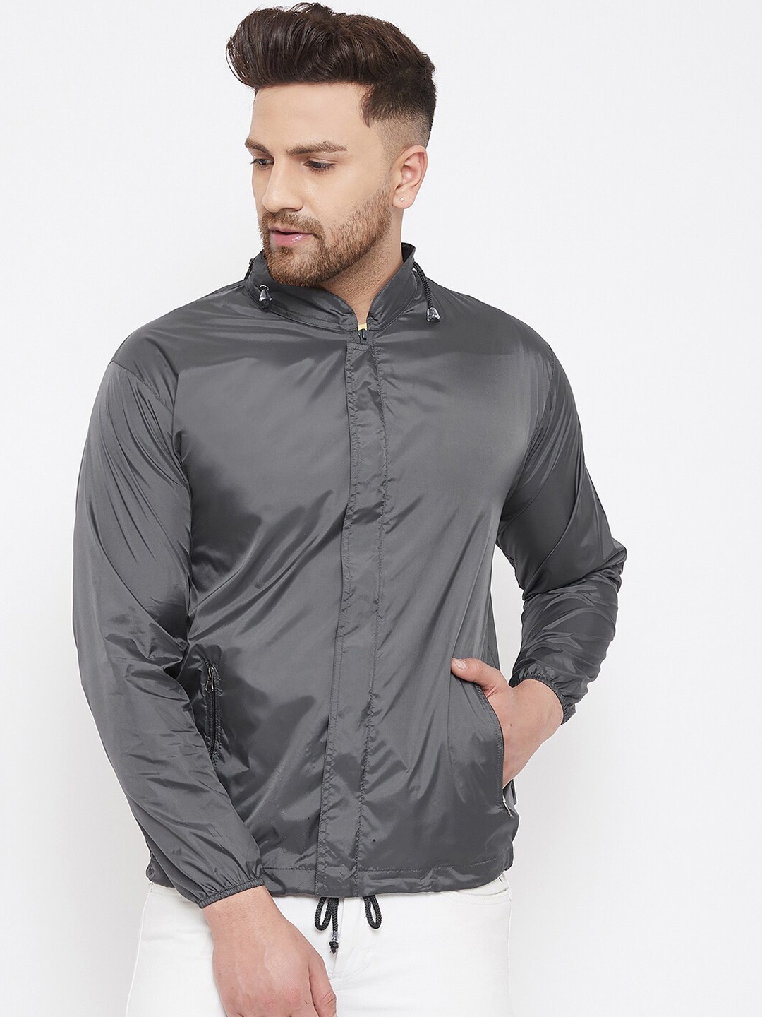 

Okane Men Grey ridge Windcheater and Water Resistant Bomber Jacket