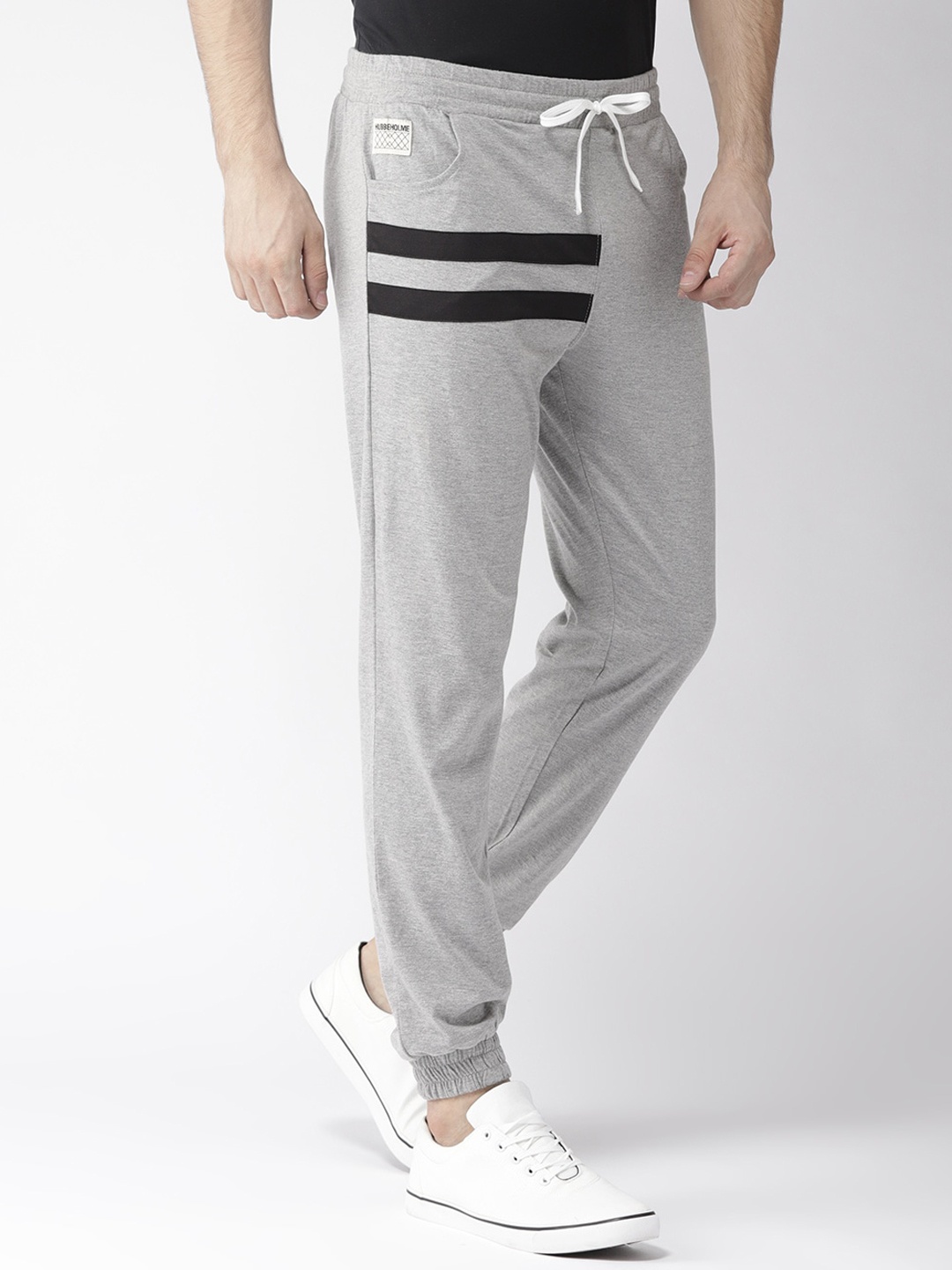 

Hubberholme Men Grey Solid Straight-Fit Joggers