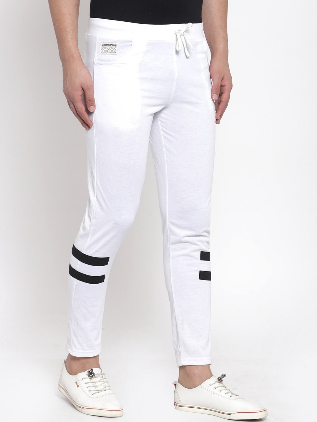 

Hubberholme Men White Solid Straight Fit Track Pants