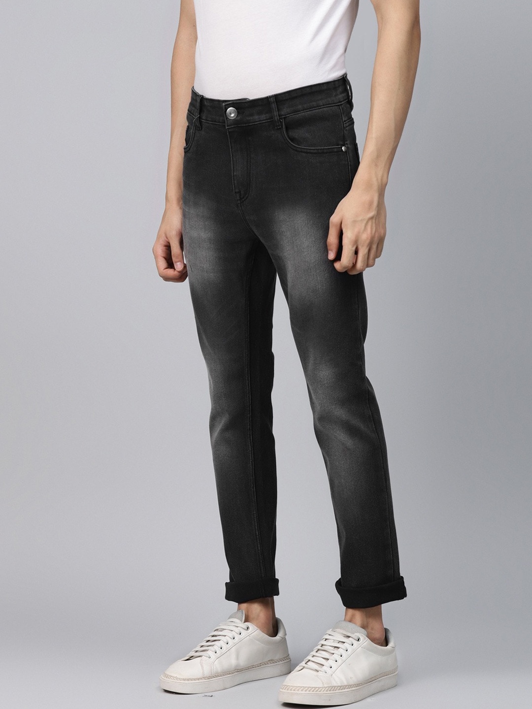 

Hubberholme Men Black Comfort Slim Fit Heavy Fade Stretchable Jeans