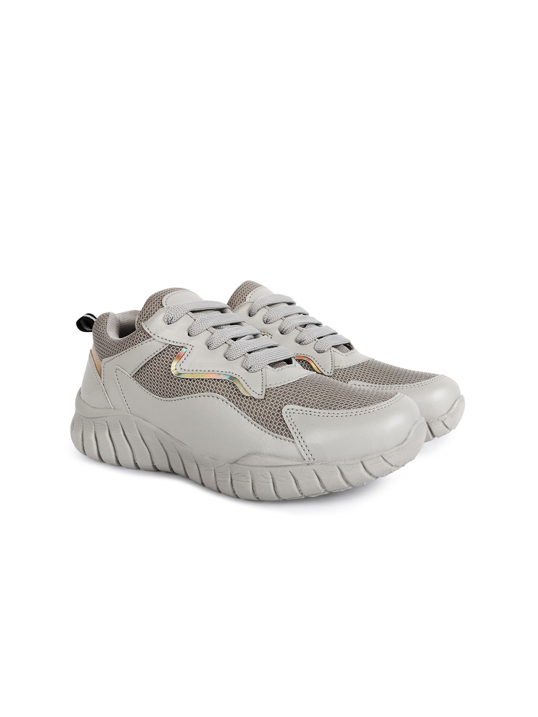 

sneakers villa Women Grey Woven Design Trekking Shoes